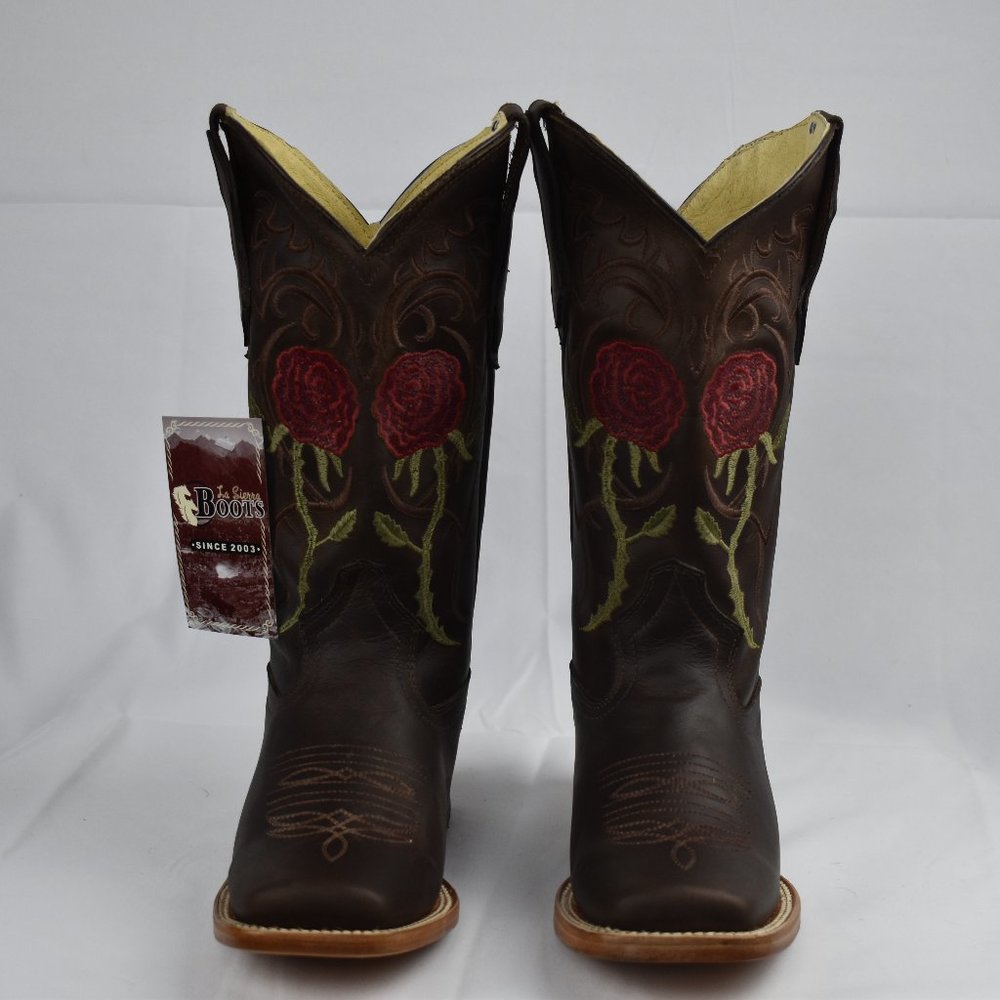 La Vie En Roses Chocolate Brown Western Boots - Picture 4 of 7